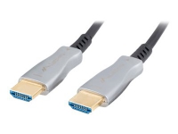 Lanberg - Premium hög hastighet - HDMI-kabel med Ethernet - HDMI hane till HDMI hane - 50 m - svart - Active Optical Cable (AOC), 4K60Hz (3840 x 2160) stöd