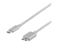 DELTACO Prime USBC-1263 - USB-kabel - USB-C (han) till USB-C (han) - USB 3.1 Gen 1 - 1 m - silver