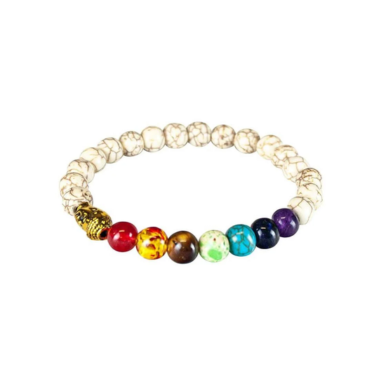Chakraarmband med Buddhadetalj