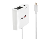 Lindy 43284 - USB-C till Ethernet-adapter - Nätverksadapter - USB-C - Gigabit Ethernet - Vit