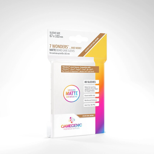 Gamegenic Matte 7 Wonders Sleeves 67x103 mm (80 st)