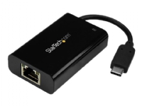 StarTech.com USB-C till Gigabit-nätverksadapter med PD-laddning - Nätverksadapter - USB-C - Gigabit Ethernet - svart