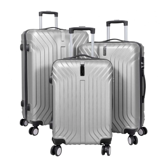 Set med Resväskor, 3 stycken - Silver