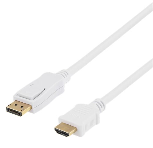 Deltaco DisplayPort till HDMI-kabel 1m - Vit
