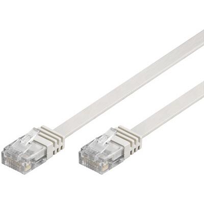 Deltaco UTP Cat6 Nätverkskabel Flat / 10m - Vit
