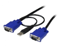StarTech.com 6 ft Ultra-Thin USB 2-in-1 KVM Cable - Keyboard / video / mouse / USB cable - USB, HD-15 (VGA) (M) to HD-15 (VGA) (M) - 6 ft - black - SVECONUS6 - Tangentbords-/video-/mus-/USB-kabel - USB, HD-15 (VGA) (hane) till HD-15 (VGA) (hane) - 1.83 m - svart - för P/N: CAB831HDU, RACKCONS1908, SV1631DUSBUK, SV565DUTPU, SV565UTPUL, SV831DUSBUK