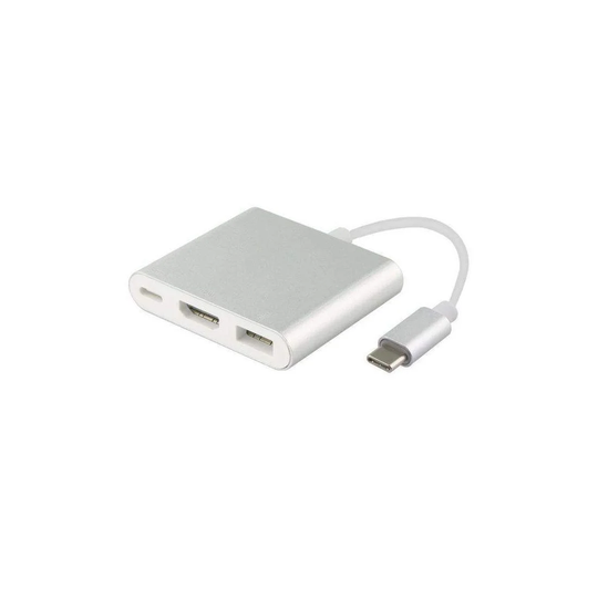 USB Typ C Adapter till HDMI / USB 3.1 - Silver