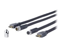 VivoLink Pro Cross Wall - HDMI-kabel med Ethernet - HDMI hane till HDMI hane - 10 m