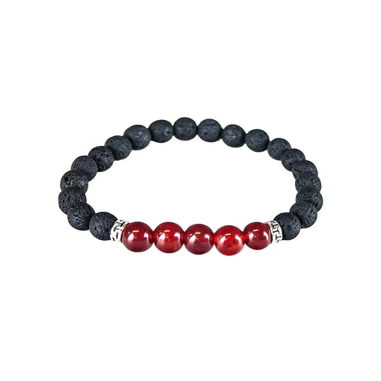 Armband med vulkansten - Röd