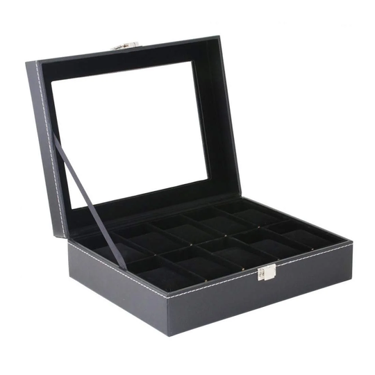 Klockbox för 10 Klockor - Svart