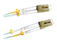 Lanview - Patchkabel - LC/UPC multi-mode (han) til LC/UPC multi-mode (han) - 1 m. - 2 mm - fiberoptik - duplex - 50 / 125 my - OM3 - halogenfri - akvamarin