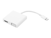 Lenovo USB-C 3-in-1 Hub - Videokort - 24 pin USB-C hane till HD-15 (VGA), HDMI, USB typ A hona - stöd för 4K, stöd för 1080p - för ThinkCentre M75t Gen 2 ThinkPad E14 Gen 3 P15v Gen 3 X1 Fold 16 Gen 1 X1 Nano Gen 2