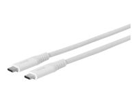 eSTUFF - USB-kabel - USB-C (hane) till USB-C (hane) - USB 3.1 Gen 2 - 5 - 20 V - 5 A - 1,5 m - vit