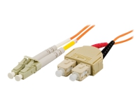 DELTACO - Nätverkskabel - LC multiläge (hane) till SC-läge (multi-mode) (hane) - 15 m - fiberoptisk - 62,5/125 mikron