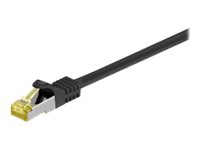 MicroConnect - Nätverkskabel - RJ-45 (hane) till RJ-45 (hane) - 25 cm - SFTP, PiMF - CAT 7 - startad, hakfri - svart