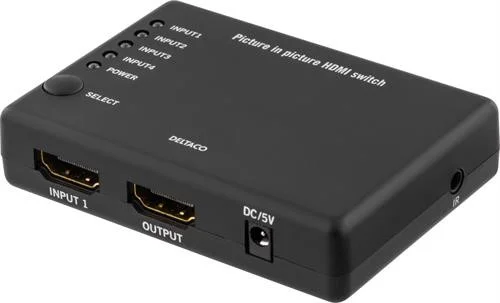 Deltaco HDMI-switch 4-till-1, 1080p/120Hz 4K/30Hz