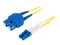 DELTACO - Nätverkskabel - SC enkelläge (hane) till LC enkelläge (hane) - 25 m - fiberoptisk - 9 / 125 mikrometer - OS2