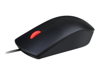 Lenovo Essential - Mus - höger- och vänsterhänta - optisk - 3 knappar - kabelansluten - USB - svart - FRU - för ThinkCentre M70s Gen 3 M90s Gen 3 M90t Gen 3 ThinkPad E14 Gen 3 P15v Gen 3
