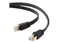 Edimax EA8 Series - Nätverkskabel - RJ-45 (hane) till RJ-45 (hane) - 10 m - U/FTP - CAT 8 - hakfri, platt - svart