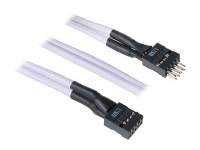 BitFenix Alchemy Premium Modding Series Multisleeved Cable - USB-internkabel - 10 pin IDC (hane) till 10 pin IDC (hona) - 30 cm - formpressad - vit