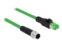 Delock - Nätverkskabel - 4 stifts M12 (hane) till RJ-45 (hane) - 2 m - trippelskärmad - grön