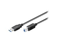 MicroConnect - USB-kabel - USB typ B (hane) till USB typ A (hane) - USB 3.0 - 5 m - svart