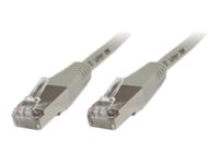 MicroConnect - Nätverkskabel - RJ-45 (hane) till RJ-45 (hane) - 25 cm - vikta oskärmade tvinnade par (F/UTP) - CAT 6 - halogenfri - grå