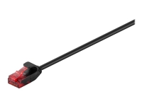 MicroConnect - Nätverkskabel - RJ-45 (hane) till RJ-45 (hane) - 1 m - UTP - CAT 6 - hakfri, tvinnad - svart