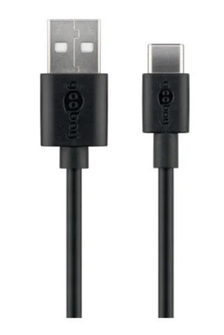 USB-C till USB-kabel i flera längder, svart (2 meter)