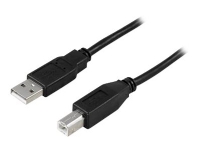 DELTACO USB-205S - USB-kabel - USB (hane) till USB typ B (hane) - USB 2.0 - 50 cm - formpressad - svart