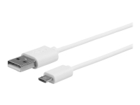 eSTUFF - USB-kabel - Micro-USB Typ A (hane) till USB (hane) - 1 m - vit