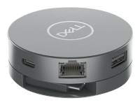Dell 6-in-1 Multiport Adapter DA305 - Flerportsadapter - USB-C - HDMI, DP, USB-C - GigE - för Alienware x14 R1 Inspiron 14 54XX, 14 7420 Latitude 5421, 7420 Vostro 5620 XPS 15 95XX