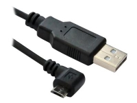 MicroConnect - USB-kabel - USB (hane) rak till Micro-USB Type B (hane) vinklad - USB 2.0 - 3 m - svart