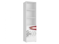 Tuckano 55x201x55 SPACESHIP bokhylla vit/blank vit/flamtryck, Vit, Standardbokhylla, Pojke, Modern, Bild, Folie, HDF (High density fibreboard), MDF, Spånskiva