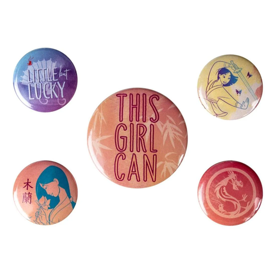 Mulan, 5x Pins - This Girl Can