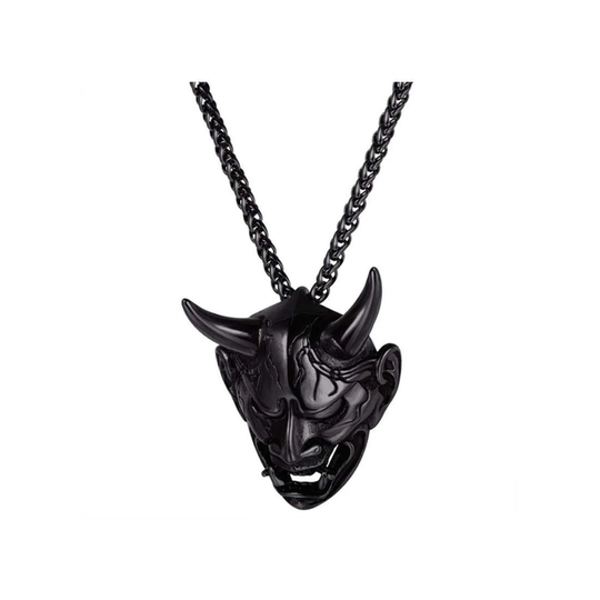 Halsband, Mask med Horn - Svart