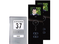 m-e modern-electronics Videodörrintercom Broadband Komplett set 1-familjshus Rostfritt stål, svart