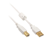 MicroConnect - USB-kabel - USB typ B (hane) till USB (hane) - USB 2.0 - 3 m - vit
