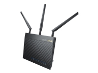 ASUS RT-AC66U - Trådlös router - 4 portsswitch - GigE - 802.11a/b/g/n/ac - Dual Band - väggmonterbar