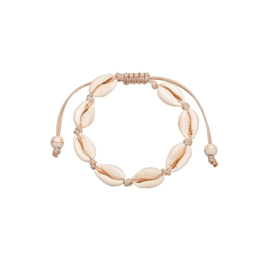 Justerbart Armband med vita snäckor - Vit