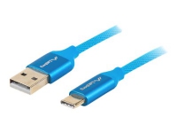 Lanberg Premium - USB-kabel - USB-C (han) till USB (han) - USB 2.0 - 1 m - blå